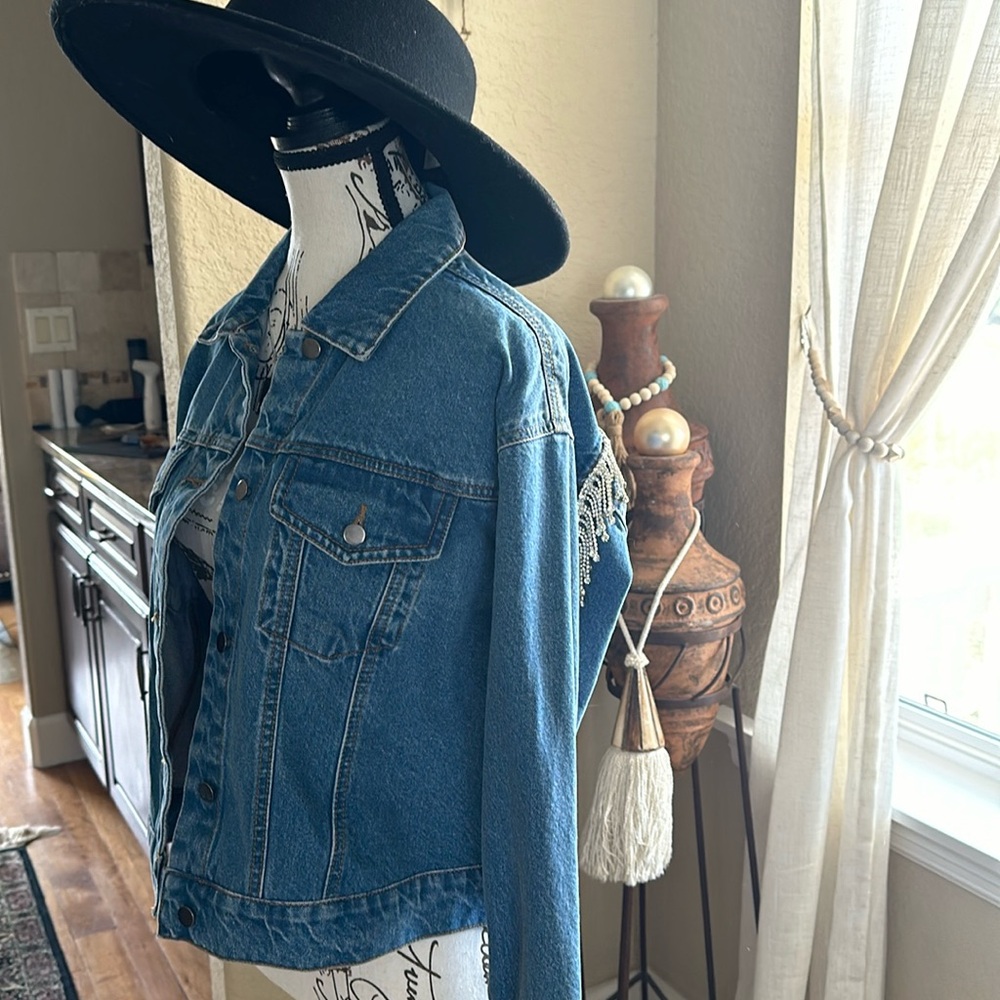 Gorgeous NWT rhinestone Jean jacket